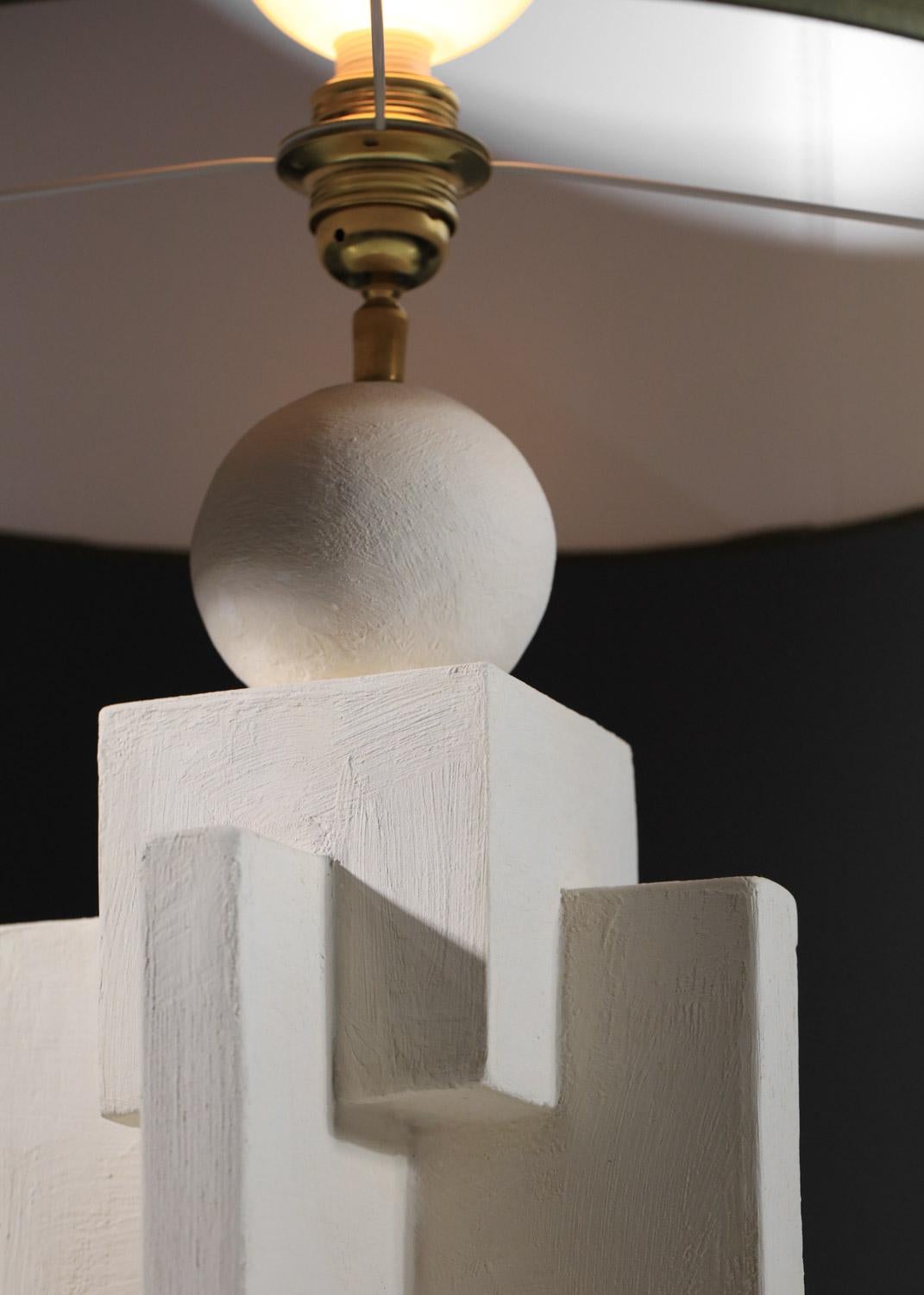 contemporary geometrical plaster lamp modernist style For Sale 9