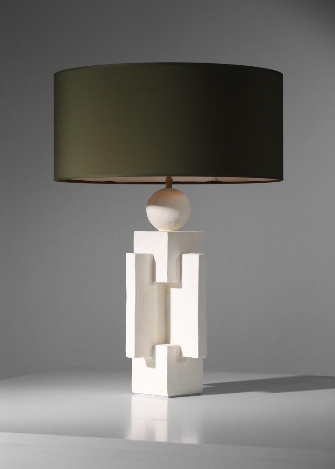 Contemporary contemporary geometrical plaster lamp modernist style For Sale