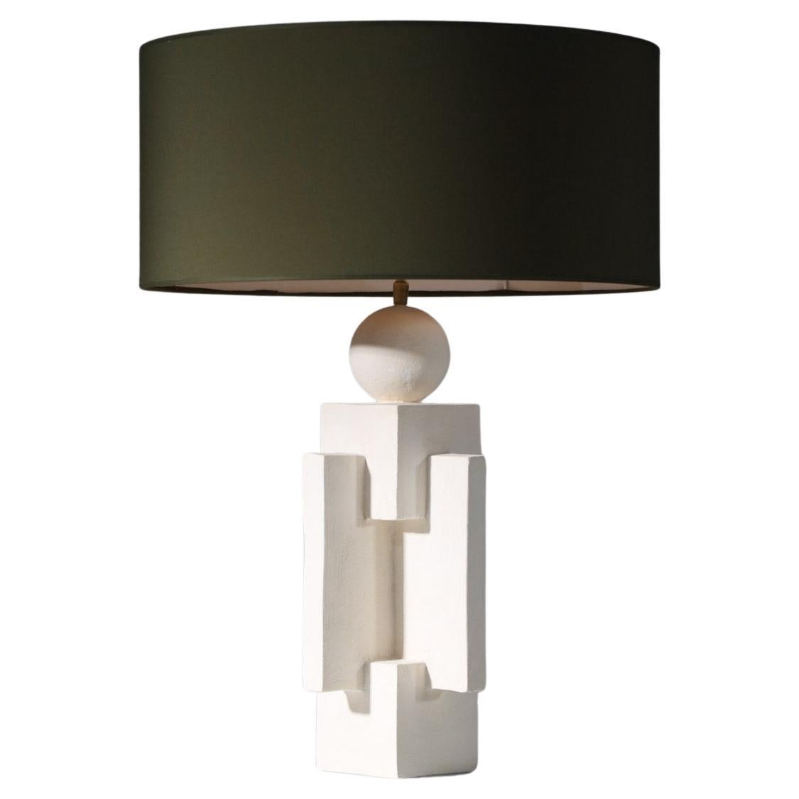 contemporary geometrical plaster lamp modernist style For Sale