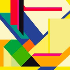 Contemporary Geometry Colorful Artwork “Cartografías V” by Javier Alfaro