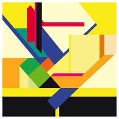 Contemporary Geometry Colorful Artwork “Cartografías V” by Javier Alfaro