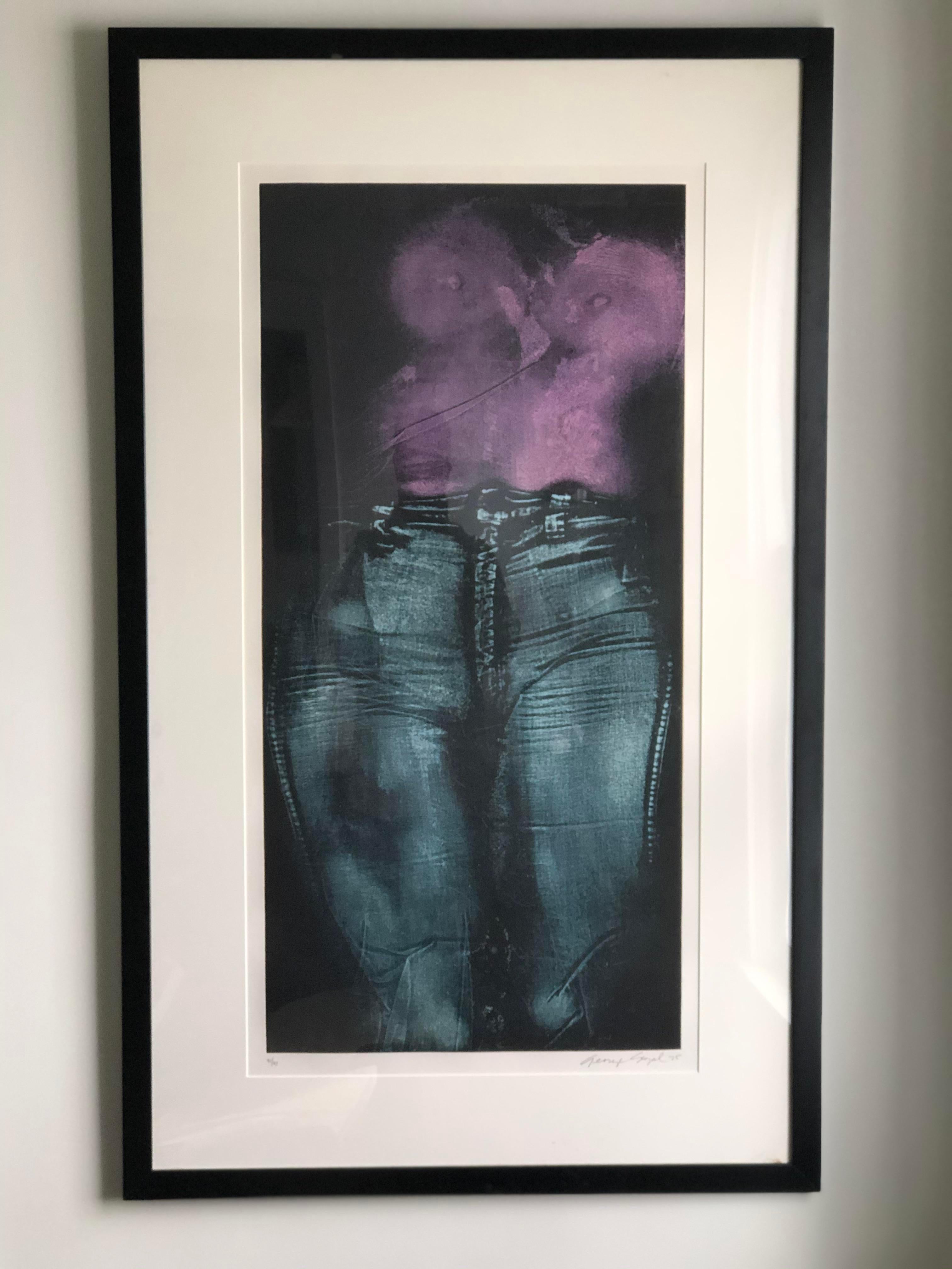 Post-Modern George Segal Contemporary Print Girl in Purple Shirt 1975 For Sale