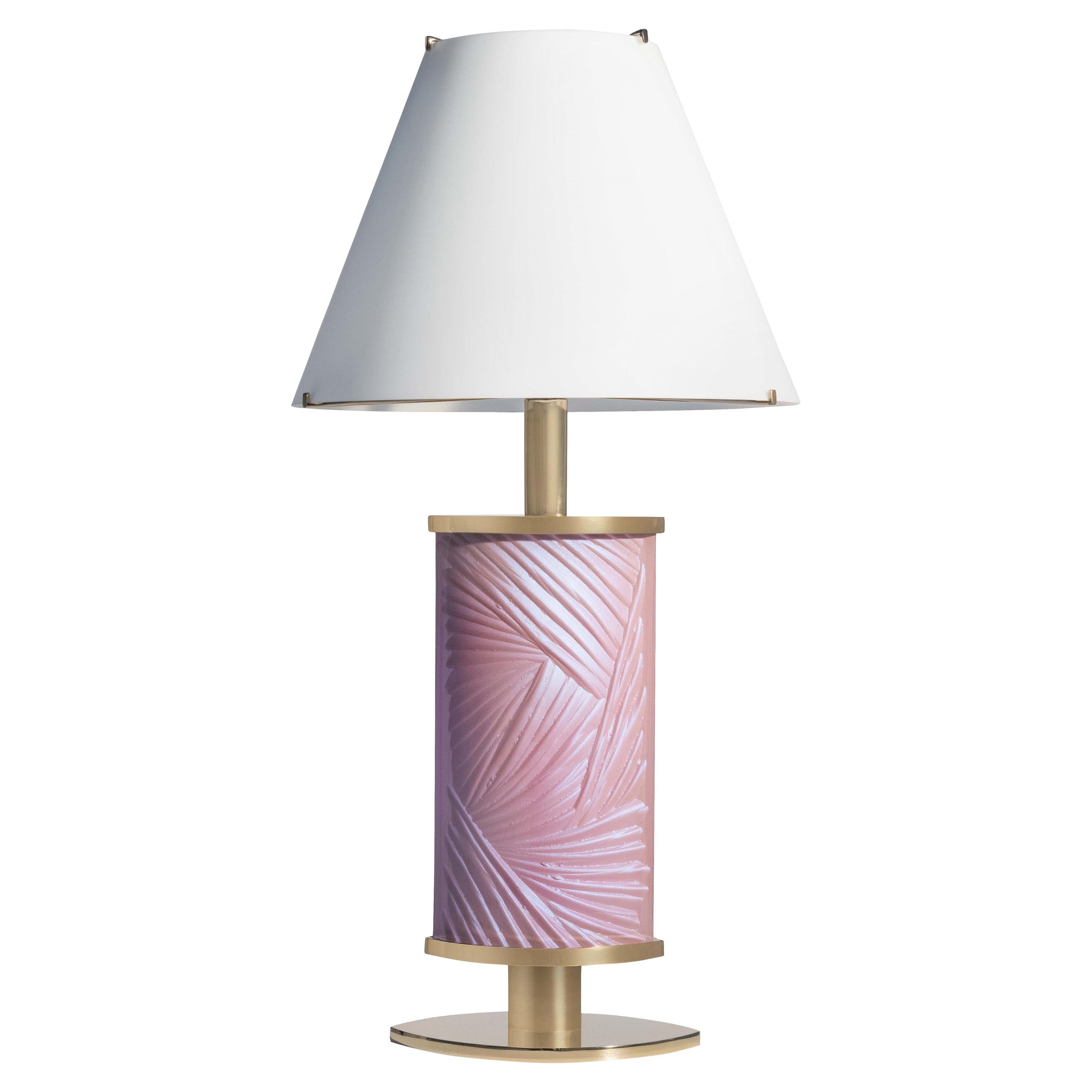 Contemporary 'Tigra' Tischleuchte Rosa schillerndes Kristall und Gold von Ghirò Studio