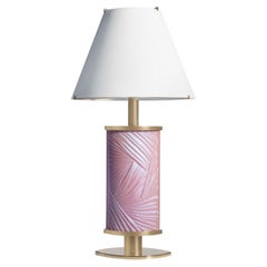 Contemporary by Ghirò Studio 'Tigra' Table Lamp Iridescent Pink Crystal and Gold