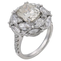 Contemporary GIA 5.63 carat diamond platinum ring