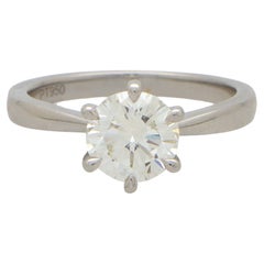 Contemporary GIA Certified 1,54ct Round Brilliant Cut Diamond Solitaire Ring