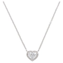 Contemporary GIA Certified D-Colour Heart Diamond Necklace
