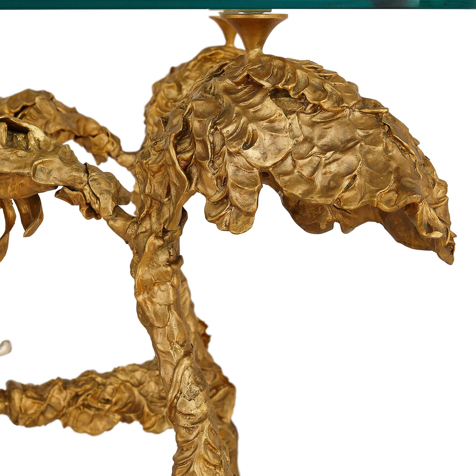 Table basse contemporaine Animalier en bronze doré et argenté Bon état - En vente à London, GB