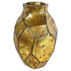 Zeitgenössische Vase aus vergoldeter Keramik, 21. Jahrhundert Modern Organic Style - New 2024