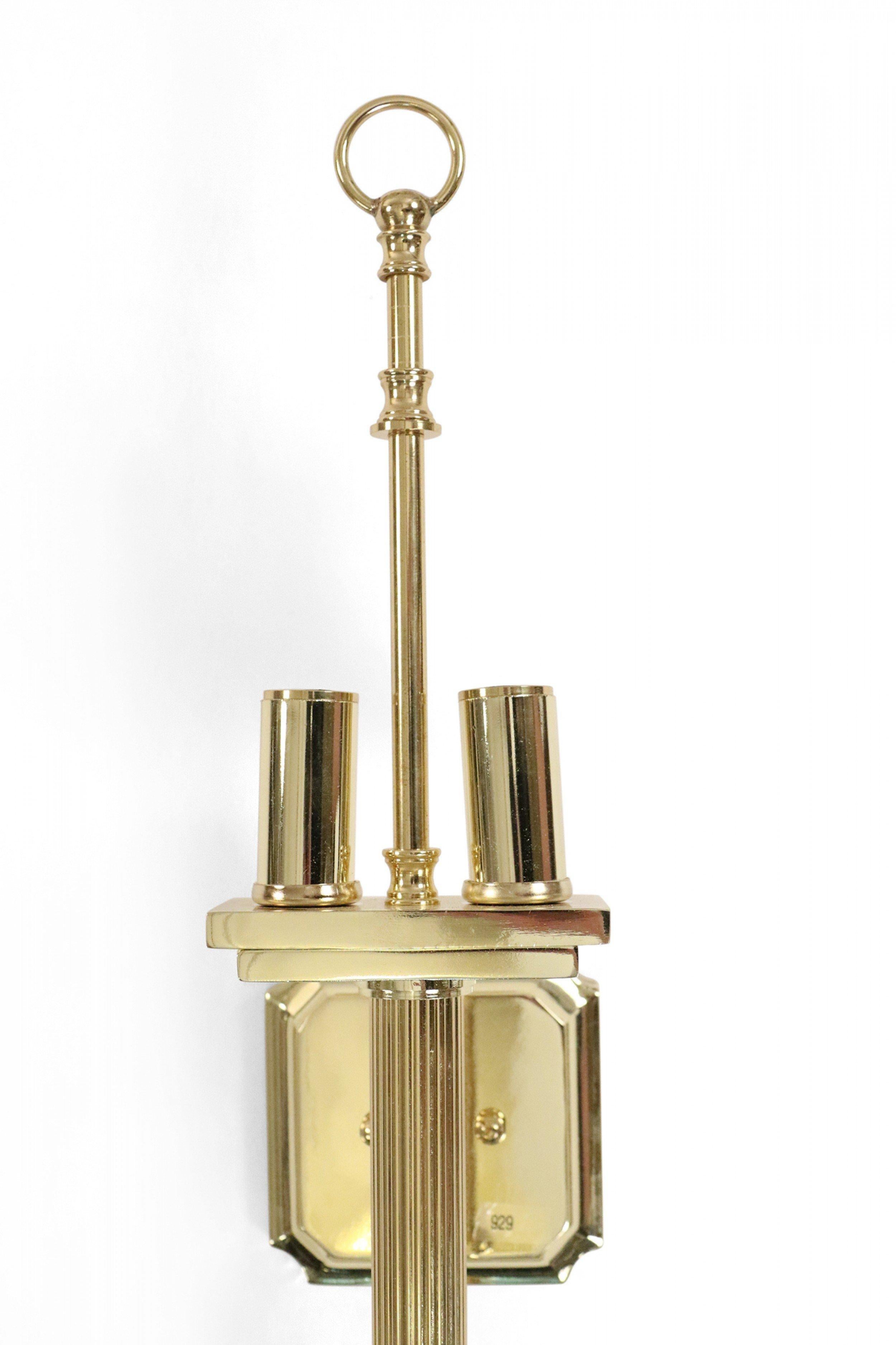 Unknown Contemporary Gilt Metal Fabric Shaded Wall Sconce For Sale