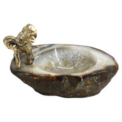 Coupe contemporaine en onyx montée sur métal doré