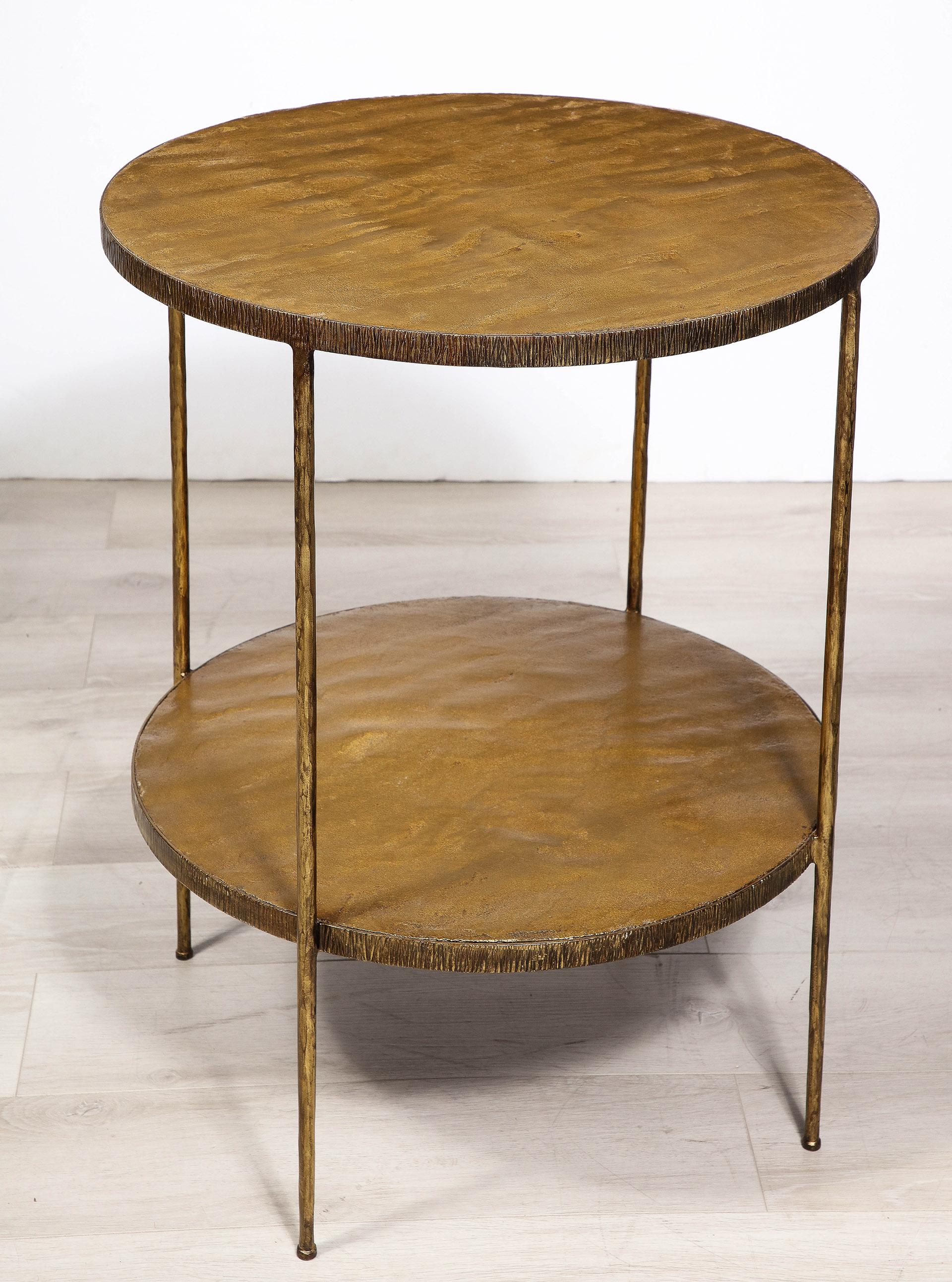 Contemporary Gilt Wrought Iron Table For Sale 1