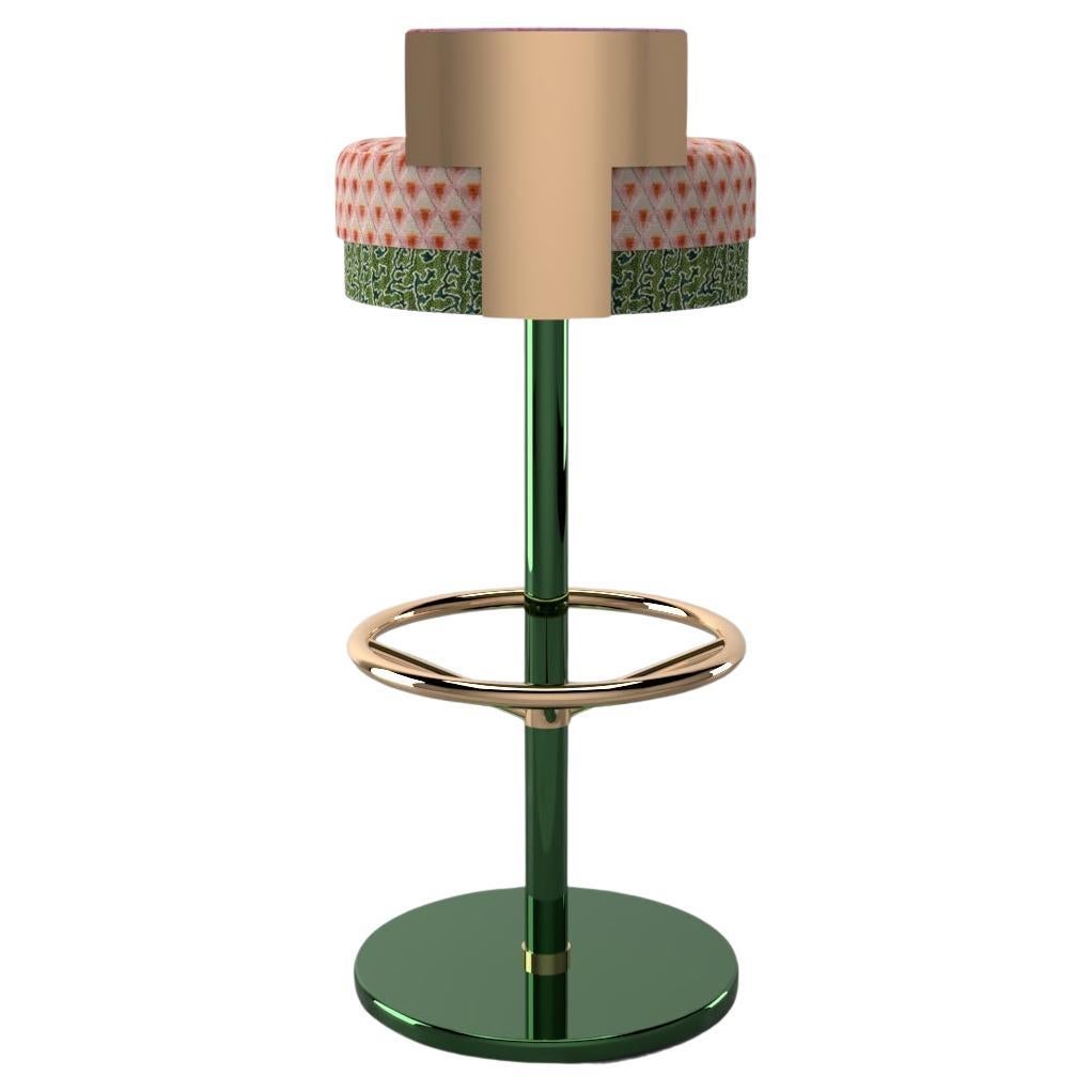 “GINA” is an ode to the Hollywood Regency style. A bar stool that will glamorize your interior. Contrasting colors and forms of “Gina” dramatically combine to create an elegant seat no matter the space. You can play with the colors and fabrics and