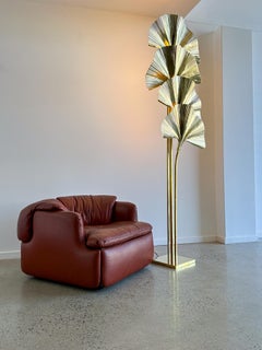 Contemporary Ginko Italian Brass Floor Lamp