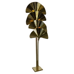 Lampada da terra contemporanea in ottone italiano Ginko