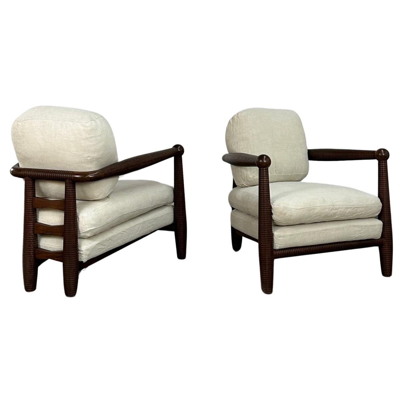 Contemporary Gio Lounge Chairs- pair For Sale