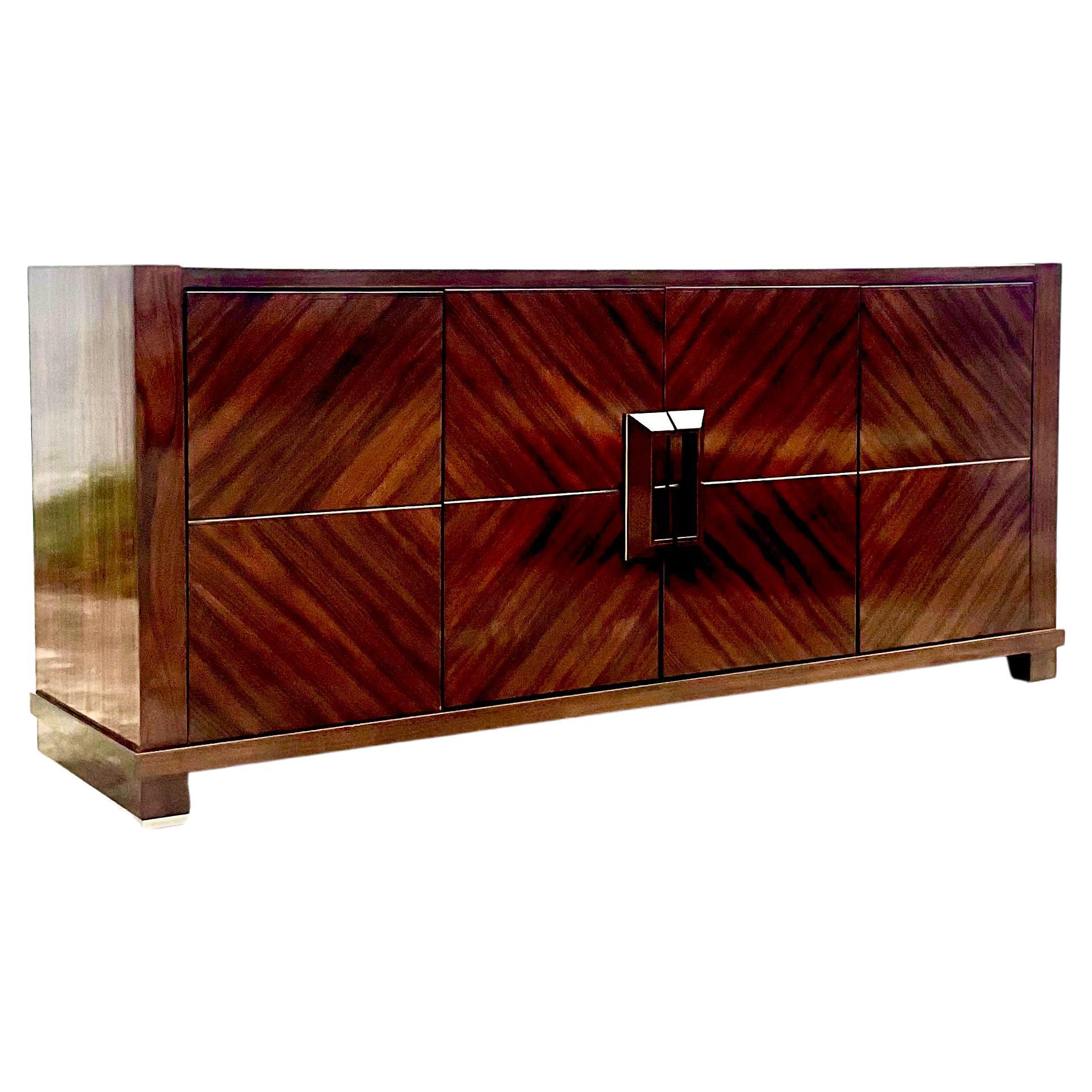 Contemporary Giorgio International Burl Wood Credenza at 1stDibs