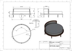 Cama redonda única "Giotto" contemporánea, hecha a mano en Italia, colchón incluido