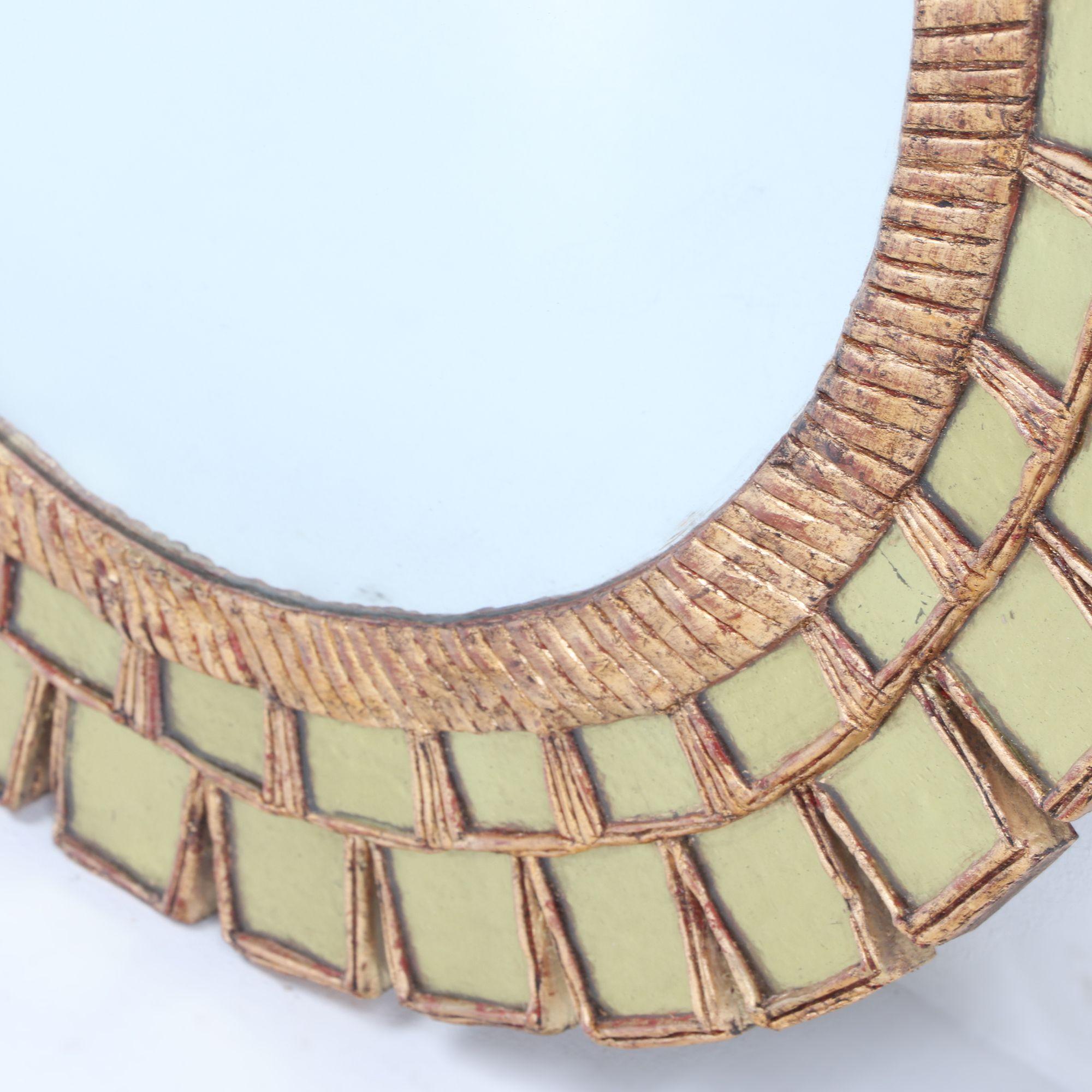 Glass Contemporary glass and resin convex mirror in the manner of Line Vautrin For Sale