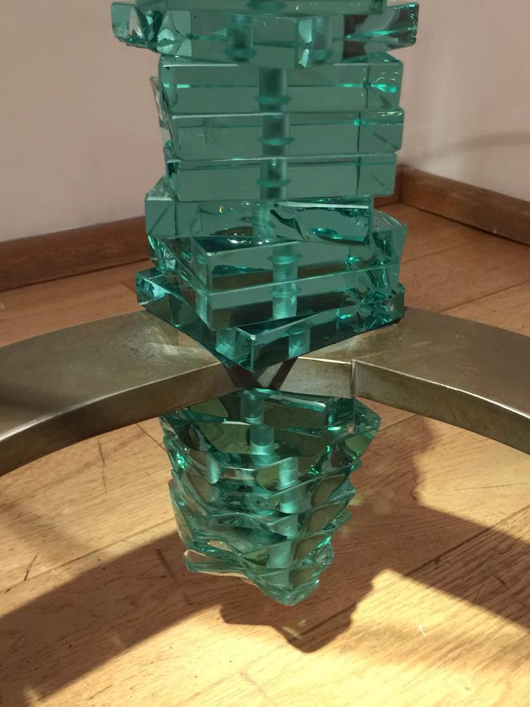 Contemporary Glass and Steel Occasional Table by Danny Lane In Excellent Condition For Sale In London, GB