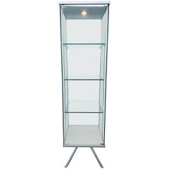 Contemporary Glass Curio / Vitrine with Spot Lamp