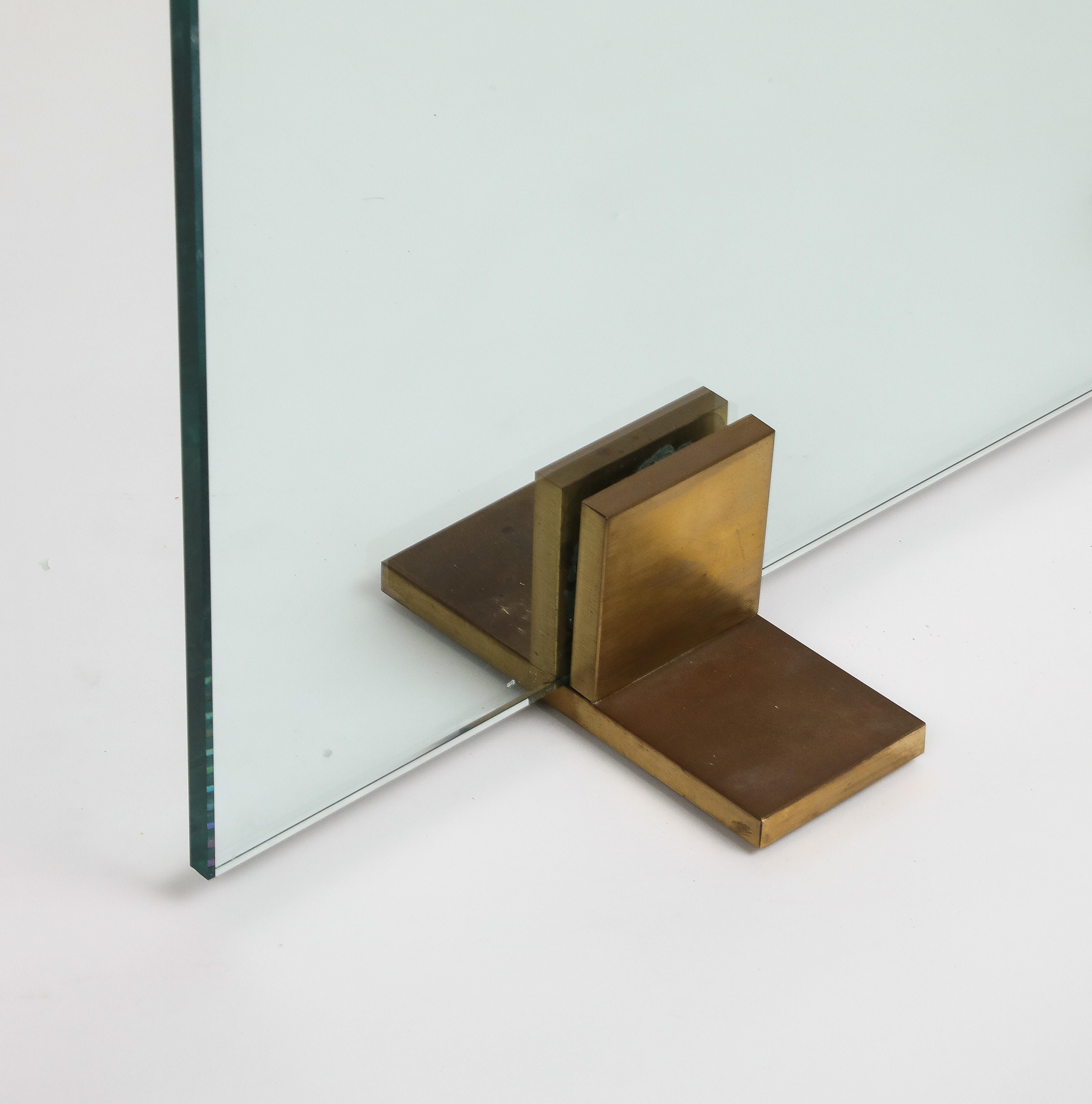 Contemporary Glass Firescreen with Bronze Feet 7