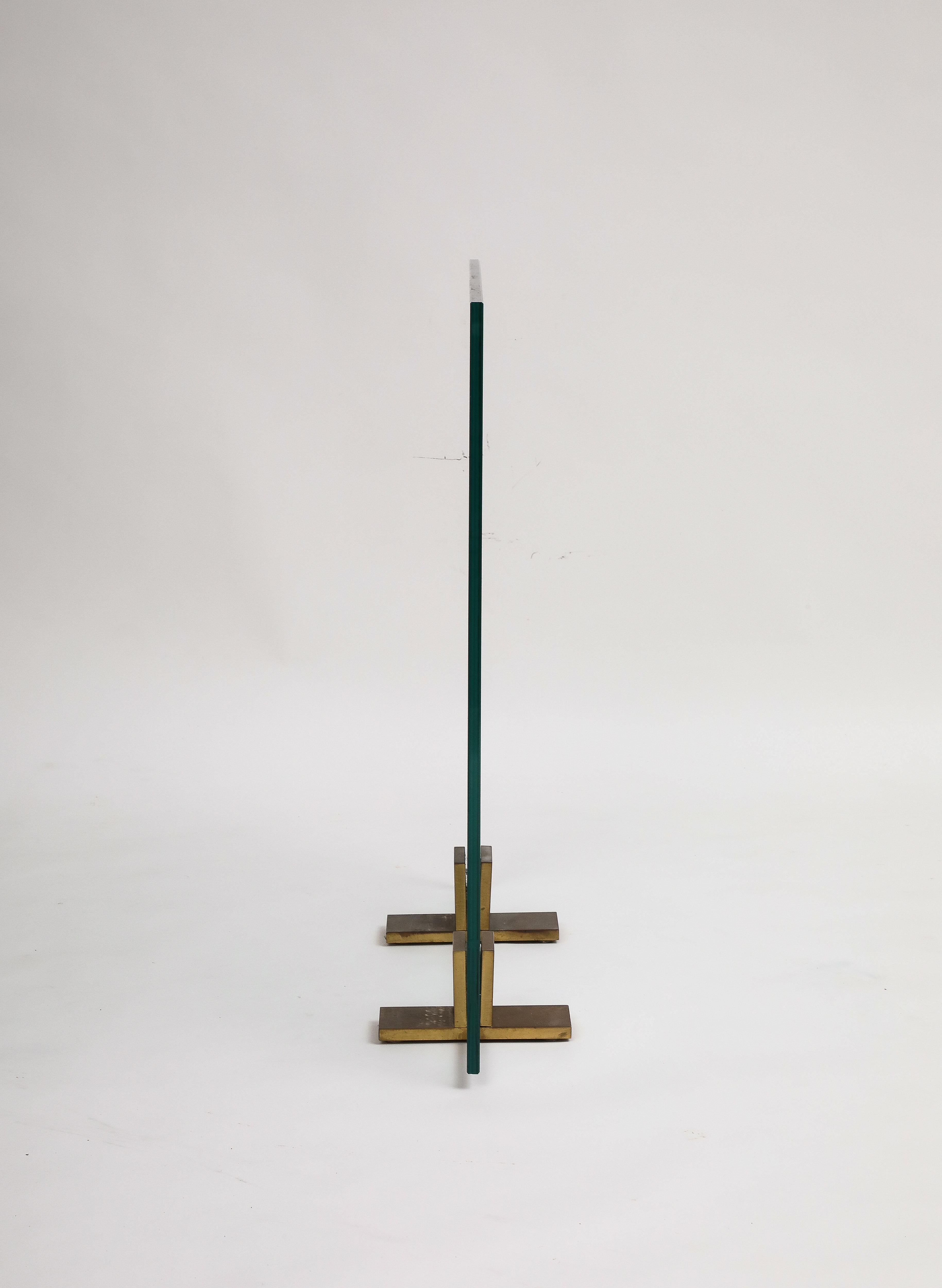Contemporary Glass Firescreen with Bronze Feet 1