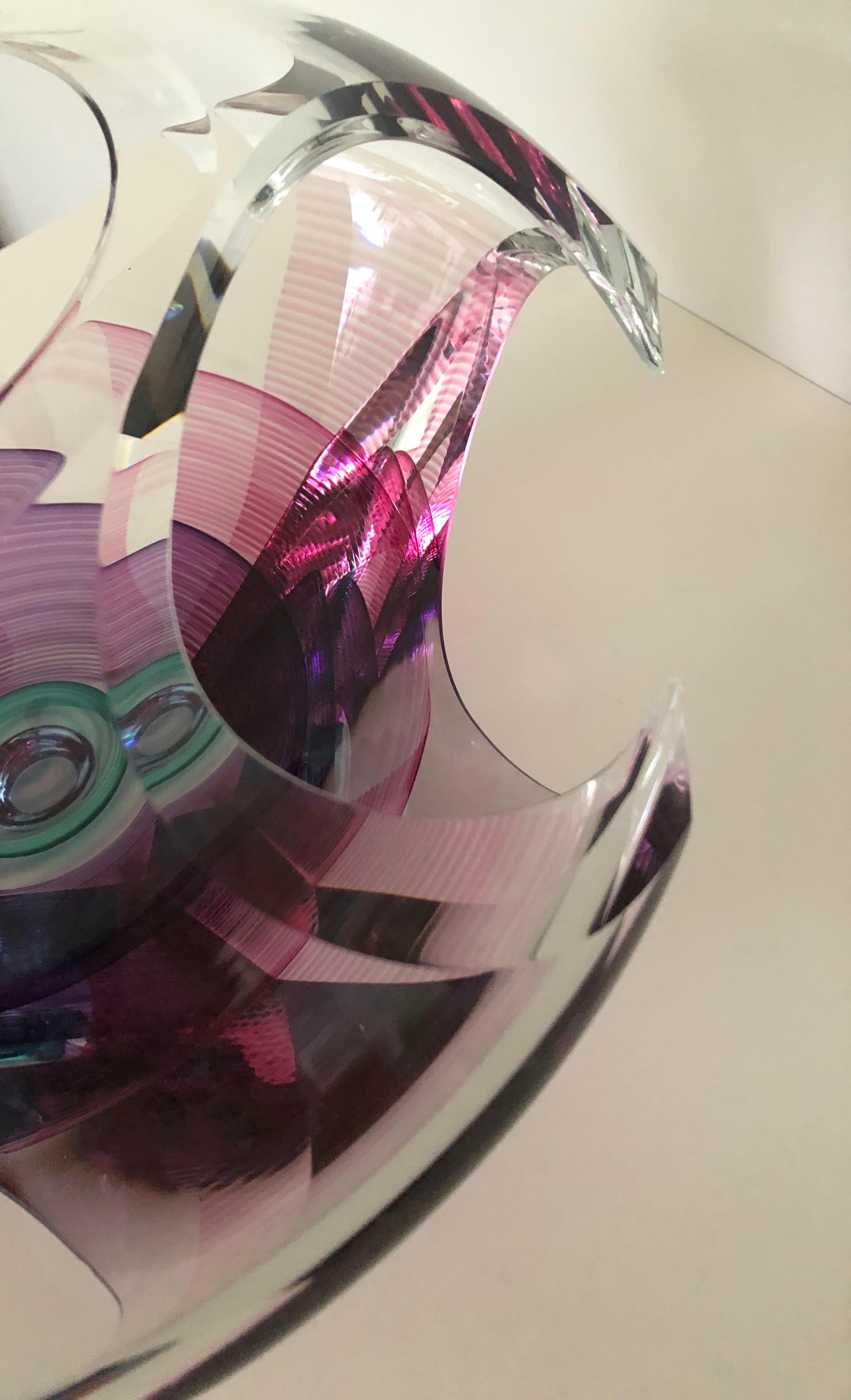 Contemporary Glass Kit Karbler Michael David Vortex Sculpture / Bowl For Sale 1