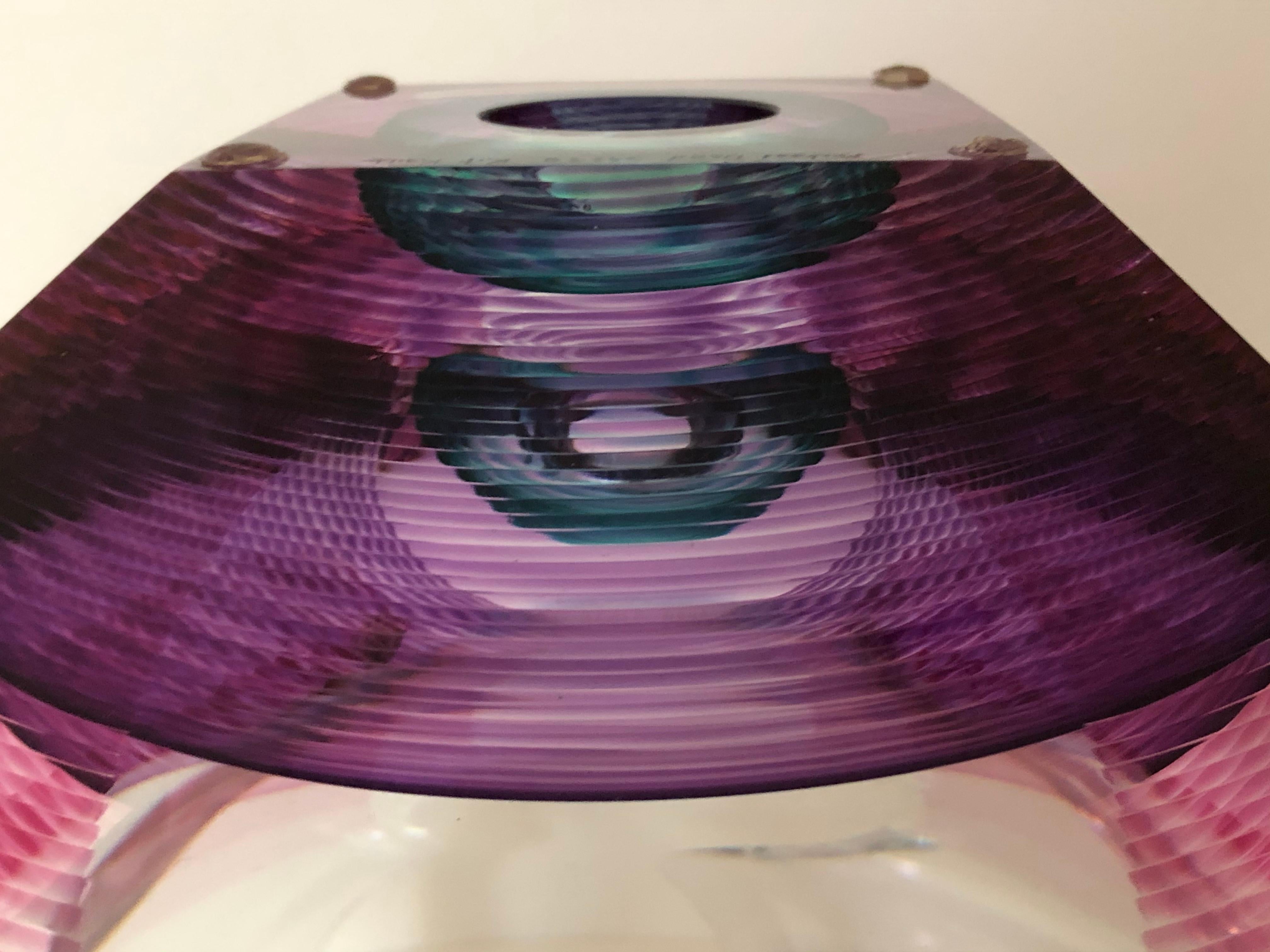 Contemporary Glass Kit Karbler Michael David Vortex Sculpture / Bowl For Sale 5