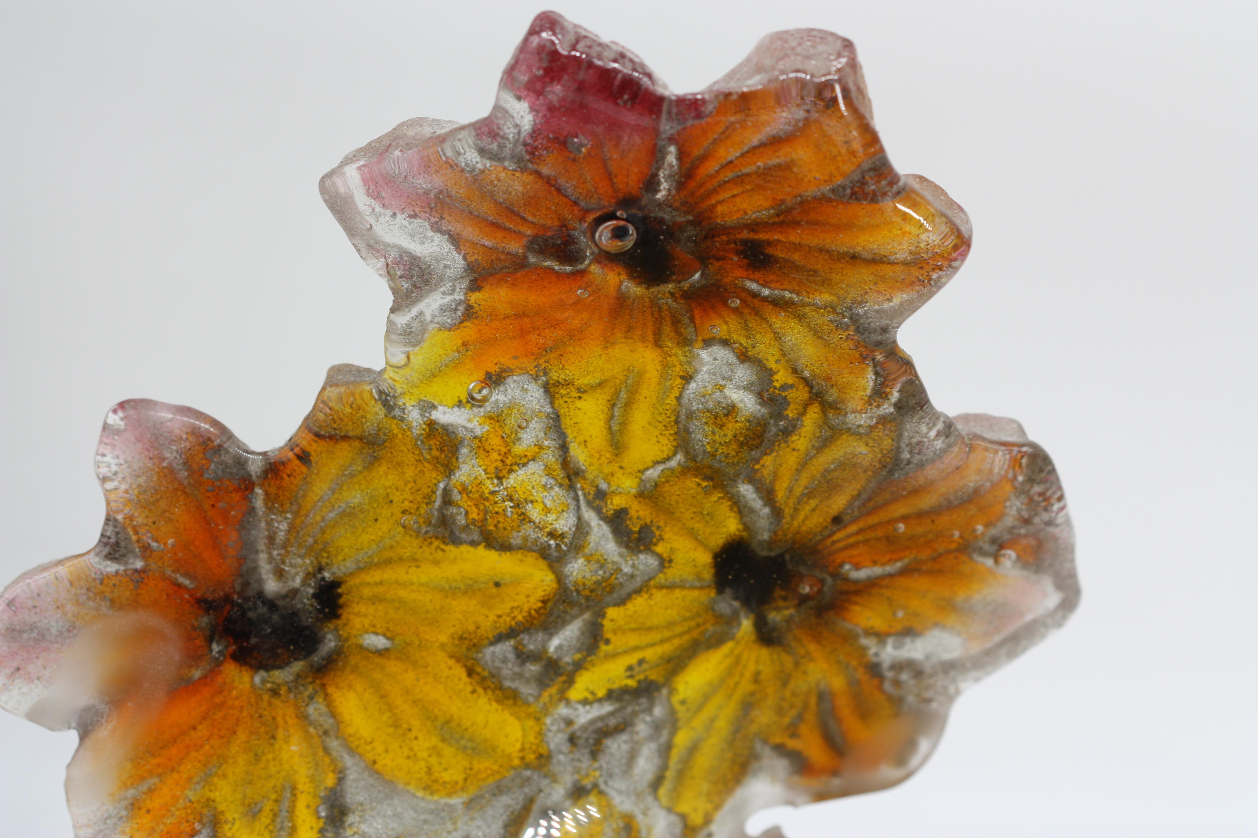 Verre Bol sculptural contemporain en verre