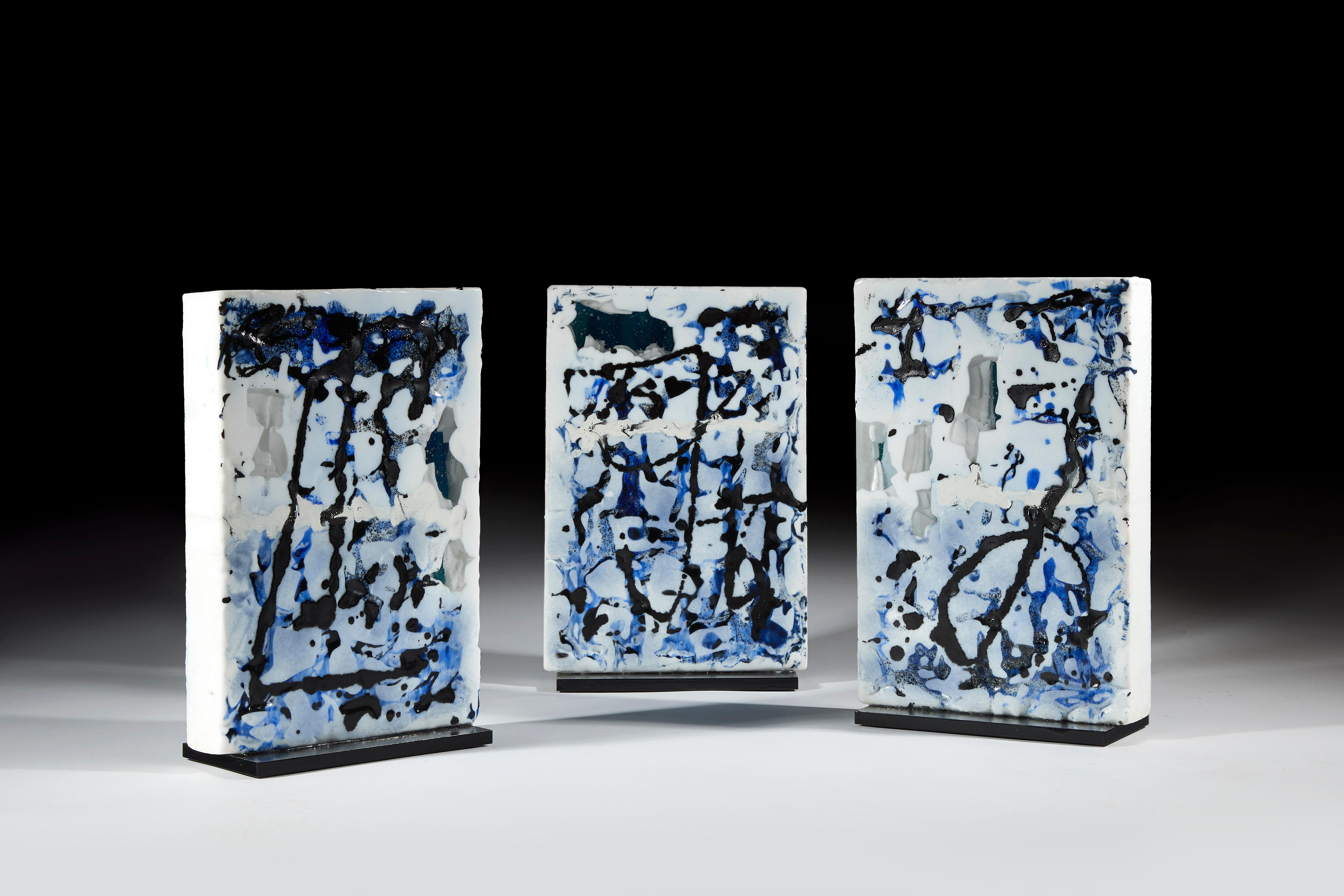 Francese Scultura in vetro contemporanea - Les Mots bleus  da Perrin & Perrin in vendita