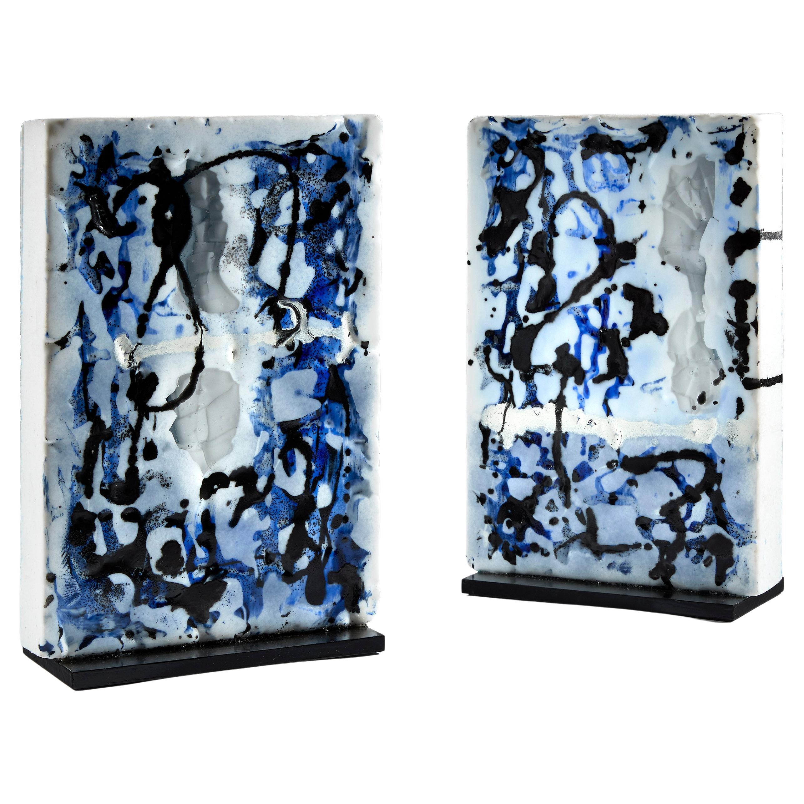 Contemporary Glass sculpture - Les Mots bleus  Perrin & Perrin von Perrin