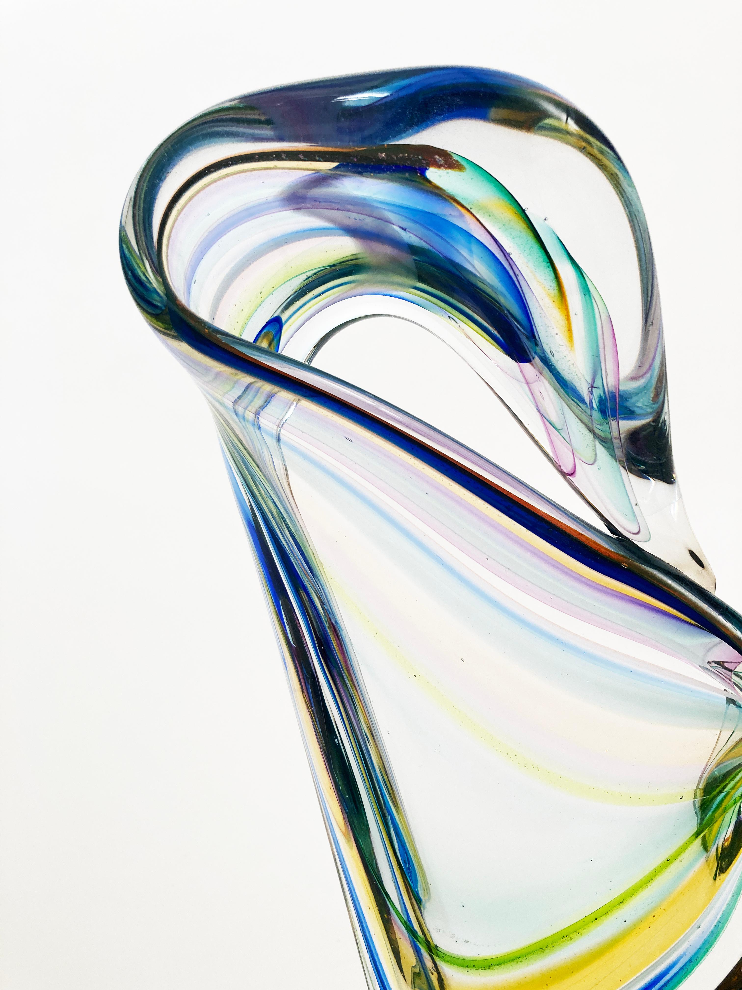 Verre brun Sculpture contemporaine en verre 