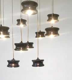 Contemporary Glass Suspension, Belgian Creation Signed "JN"