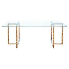 Contemporary Glasplatte Chrom Esstisch oder Schreibtisch