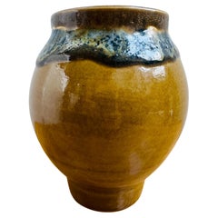 Contemporary Glazed Ceramic Browns 
Blue Rustic Pottery Vase by FD21 Clay