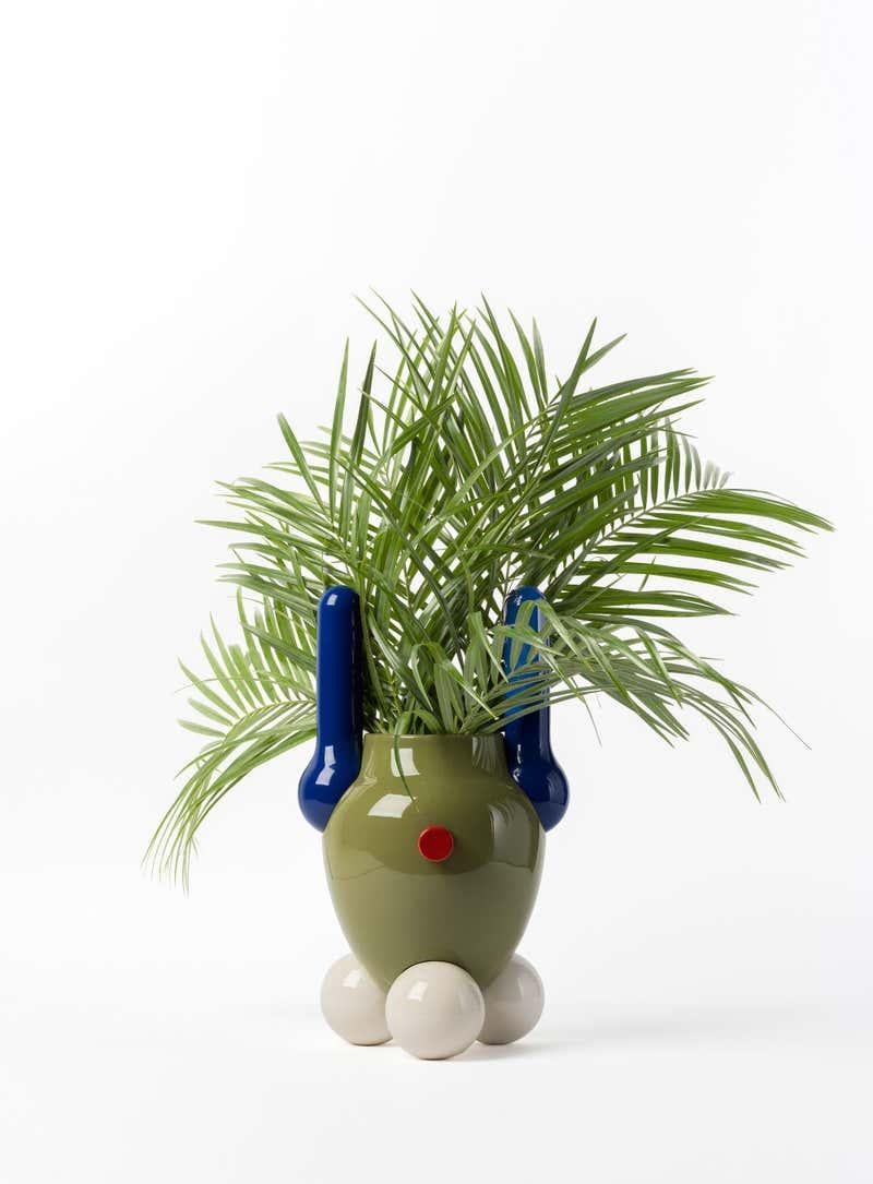 Contemporary Glazed Ceramic Explorer Vase No.1 For Sale 1