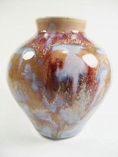 Contemporary Glazed Stoneware Studio Pottery Vase - Signed - Late 20th Century