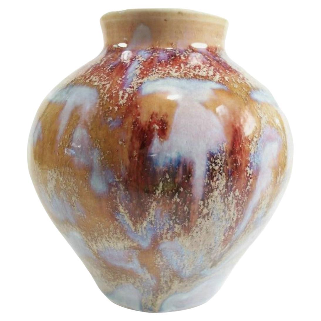 Vaso contemporaneo in gres smaltato Studio Pottery - Firmato - Fine XX Century