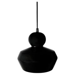 Lampada a sospensione contemporanea in gres nero lucido, design minimalista, LOVER 3.0