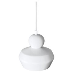 Lampada a sospensione contemporanea in gres bianco lucido, design minimalista, LOVER 3.0