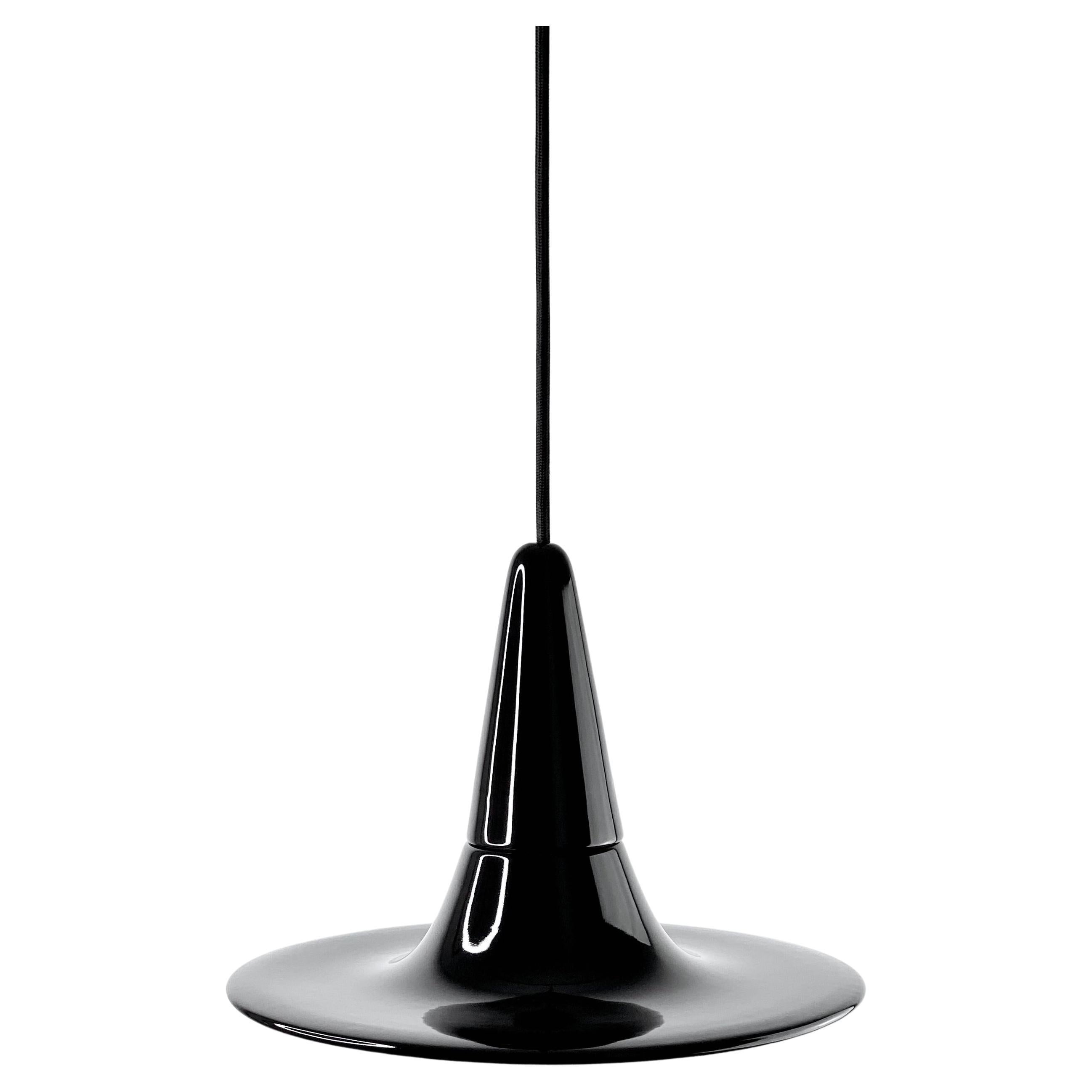 Lampada a sospensione contemporanea in gres nero lucido, design minimalista, SML3