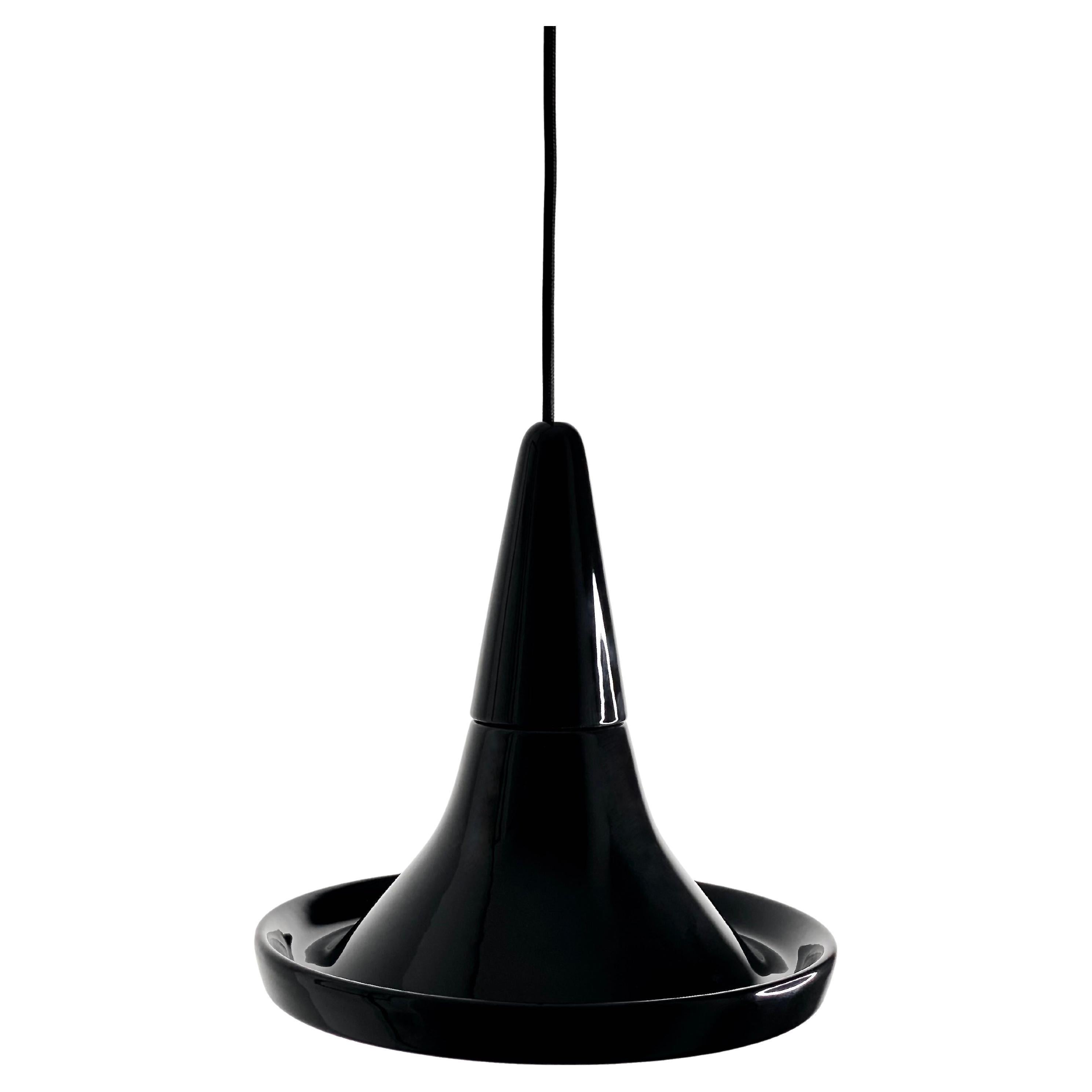 Lampada a sospensione contemporanea in gres nero lucido, design minimalista, SML4
