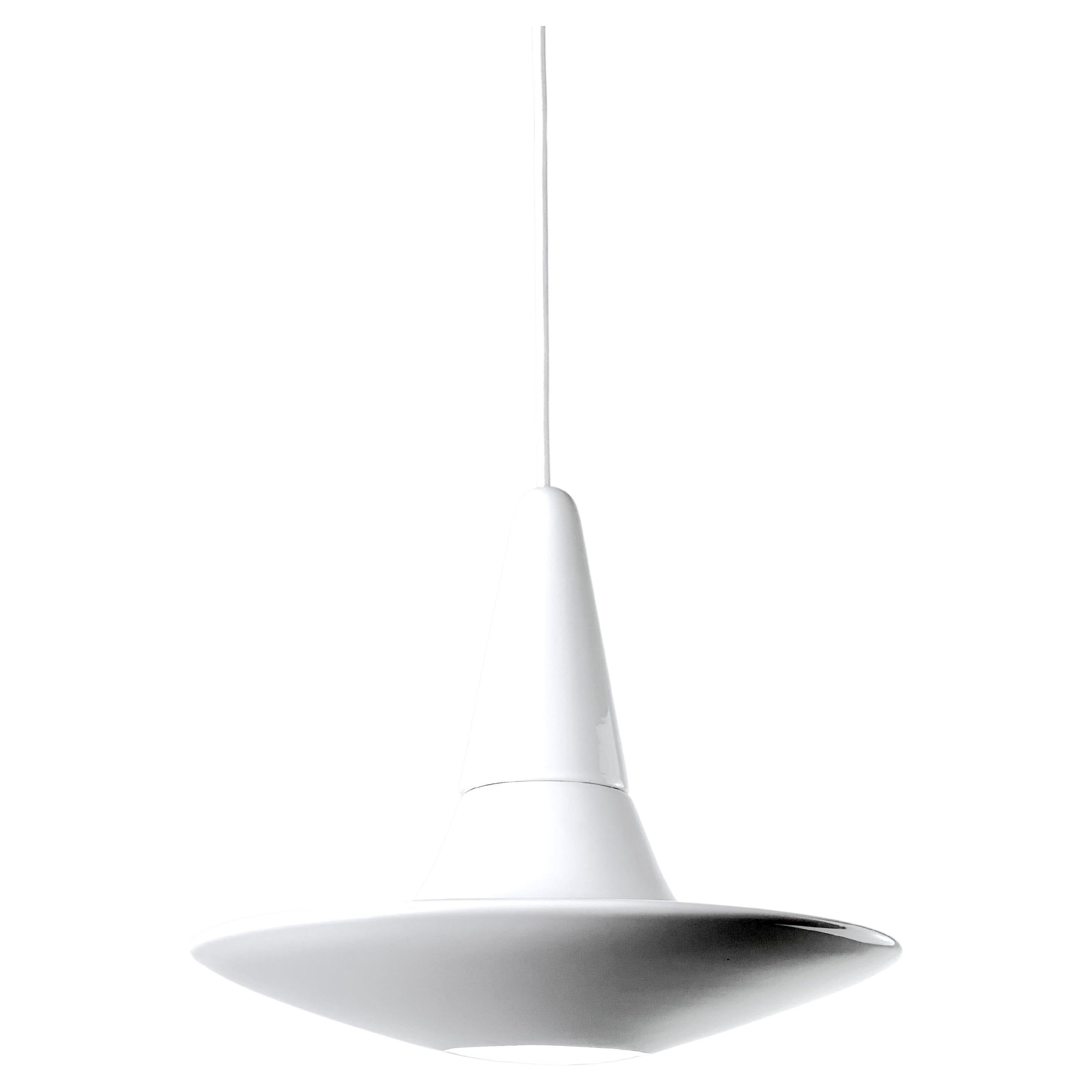 Lampada a sospensione contemporanea in gres bianco lucido, design minimalista, SML3