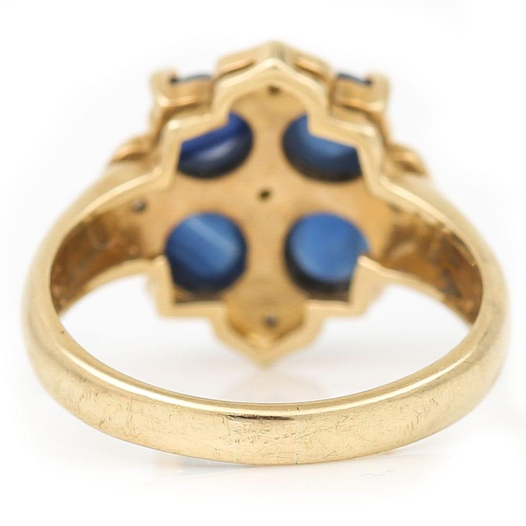 Contemporary Gold and Cabochon Sapphire and Diamond Cluster Ring, Circa 2006 For Sale 3