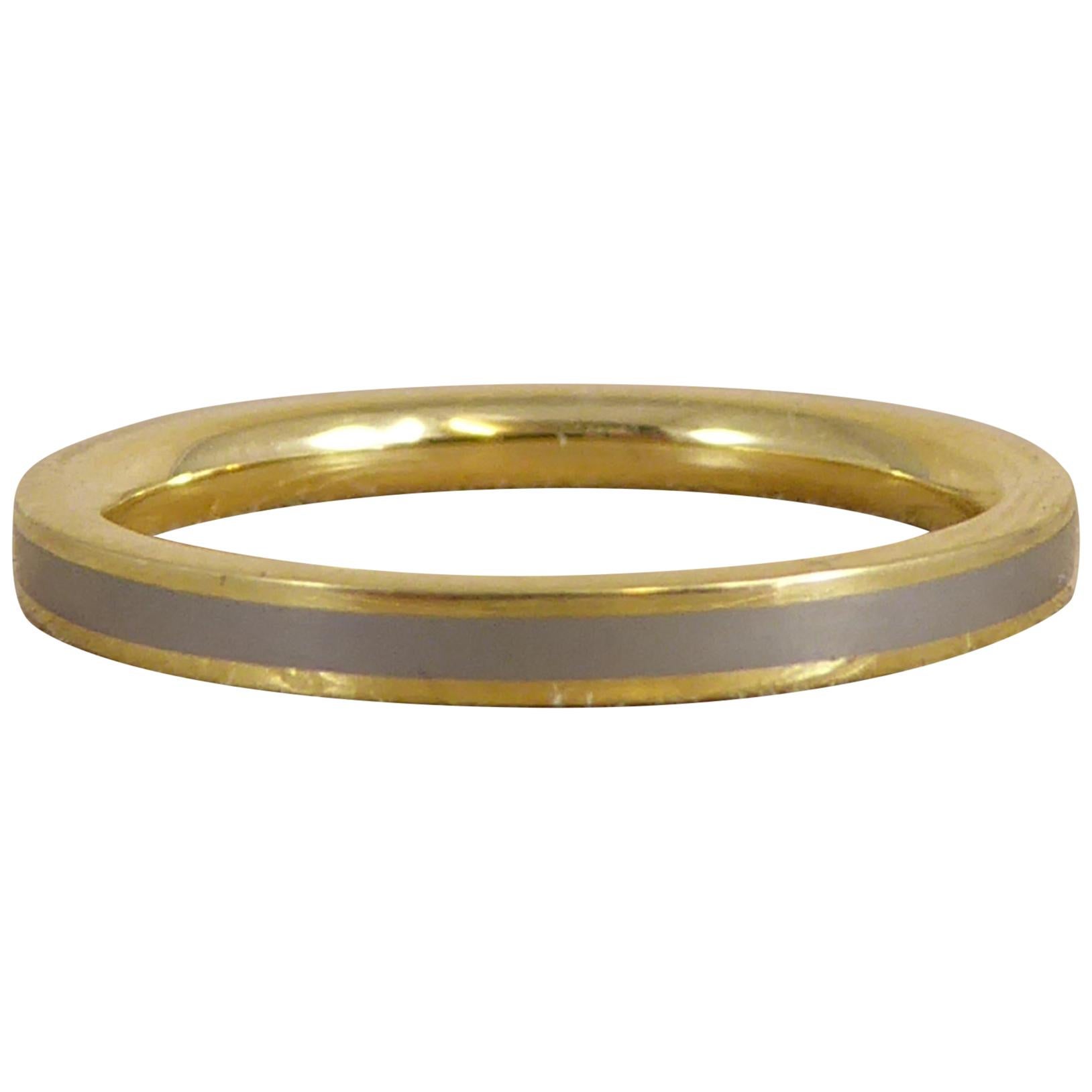 Contemporary Gold and Titanium Ring, Fashion Designer Design