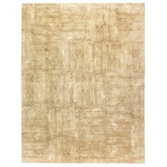 Contemporary Gold, Beige, Handmade Wool and Silk Rug by Doris Leslie Blau