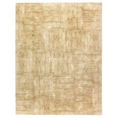 Contemporary Gold, Beige, Handmade Wool and Silk Rug by Doris Leslie Blau
