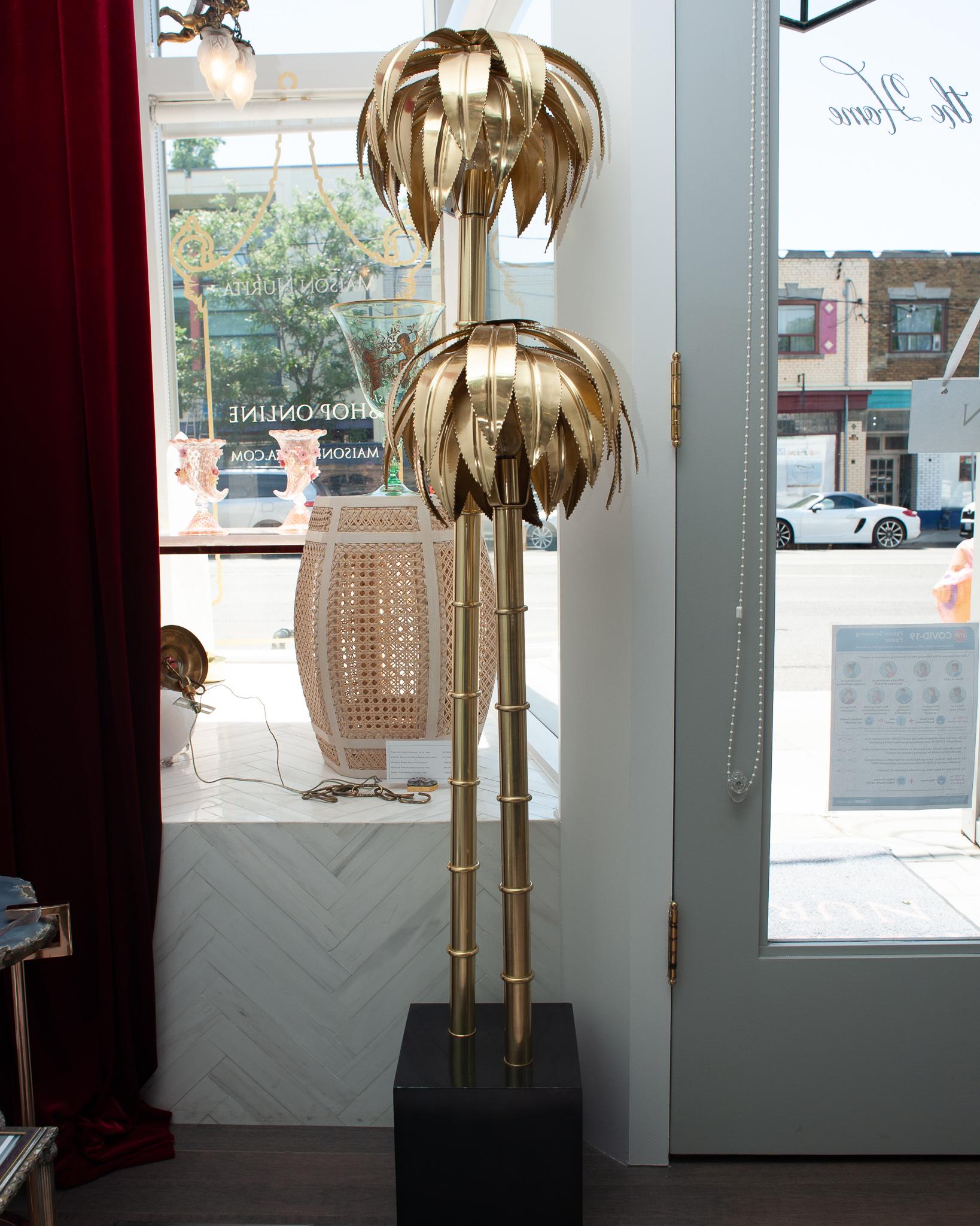 Unable to visit Miami, this beautifully made metal mid-century inspired palm lamp will bring Miami to you. One of our favourite cities, Miami is known for its rich Art Deco history. Constructed entirely by hand in brass, these lamps will add