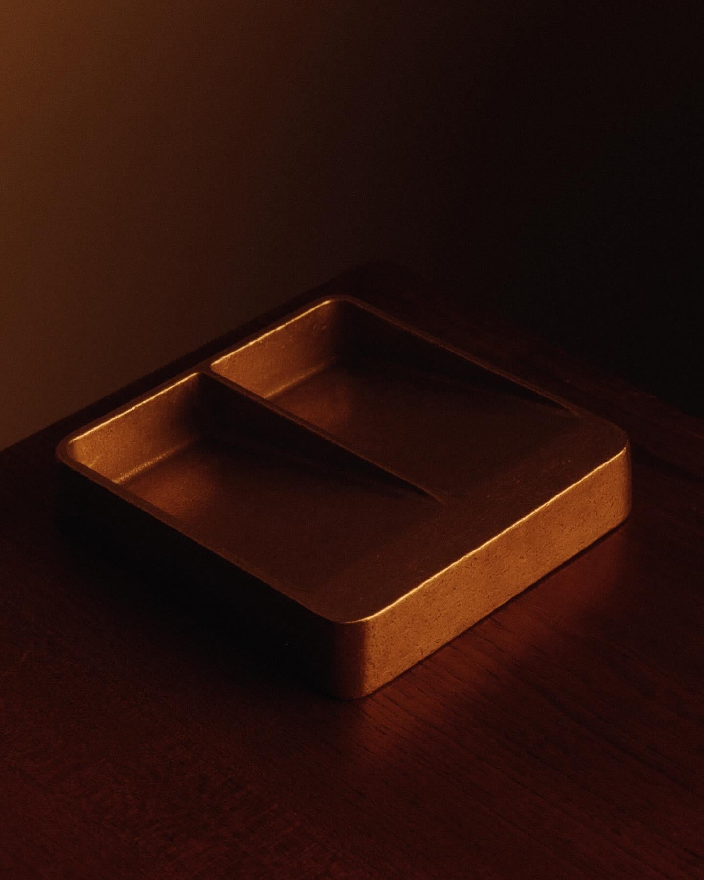 Australian Contemporary Gold Bronze Dish Vide Poche Square by Henry Wilson For Sale